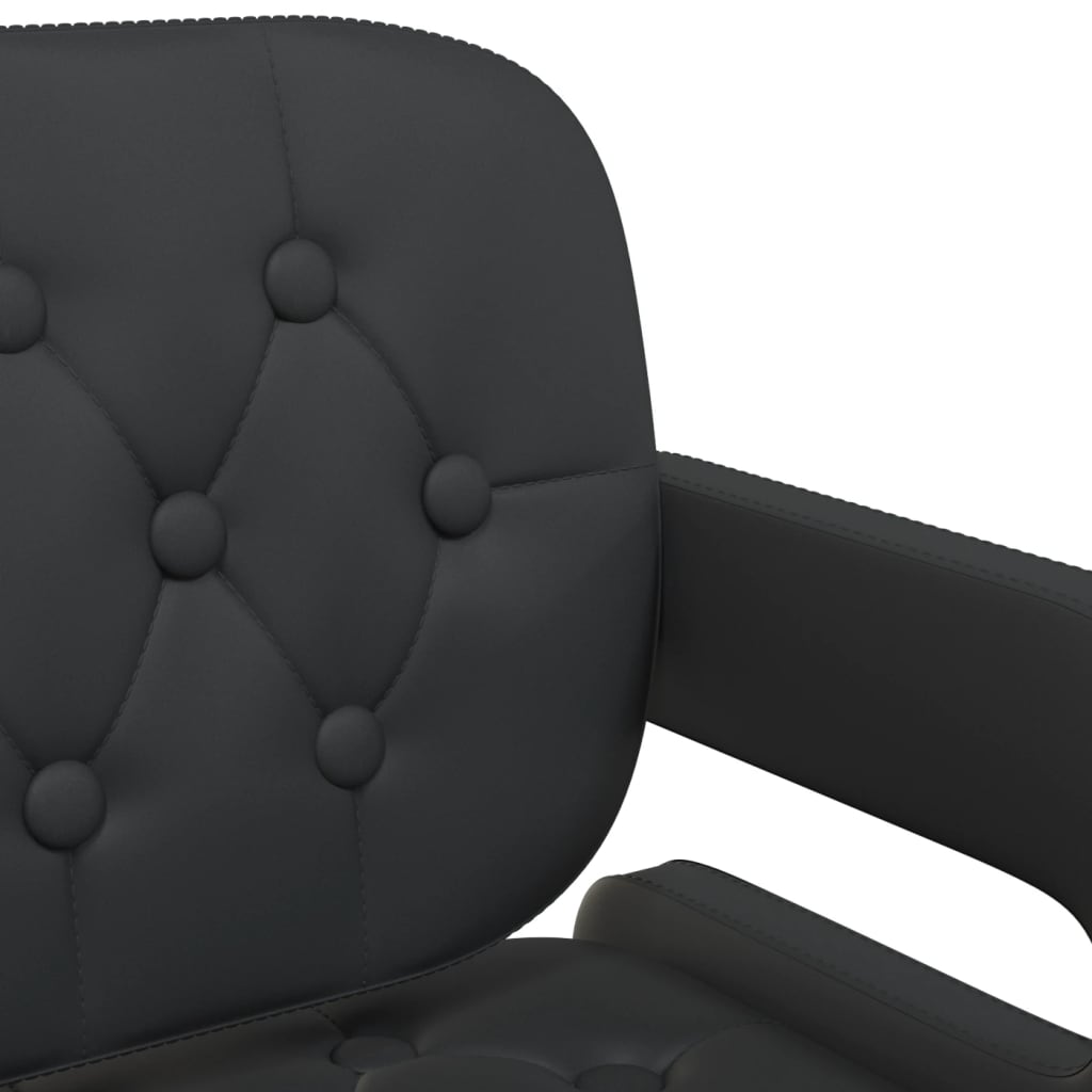 vidaXL Snurrbara matstolar 2 st svart konstläder