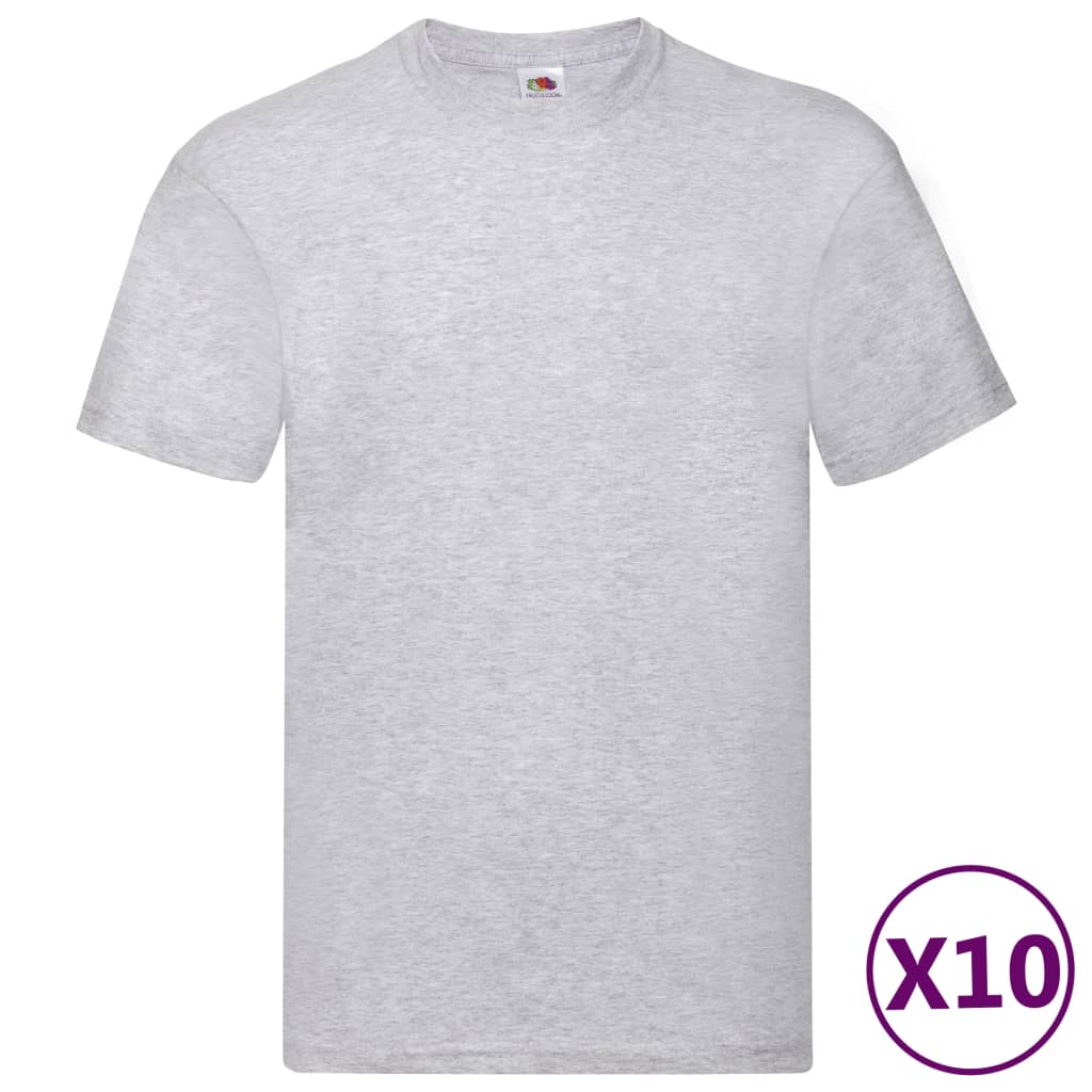 Fruit of the Loom Original T-shirt 10-pack grå stl. XXL bomull