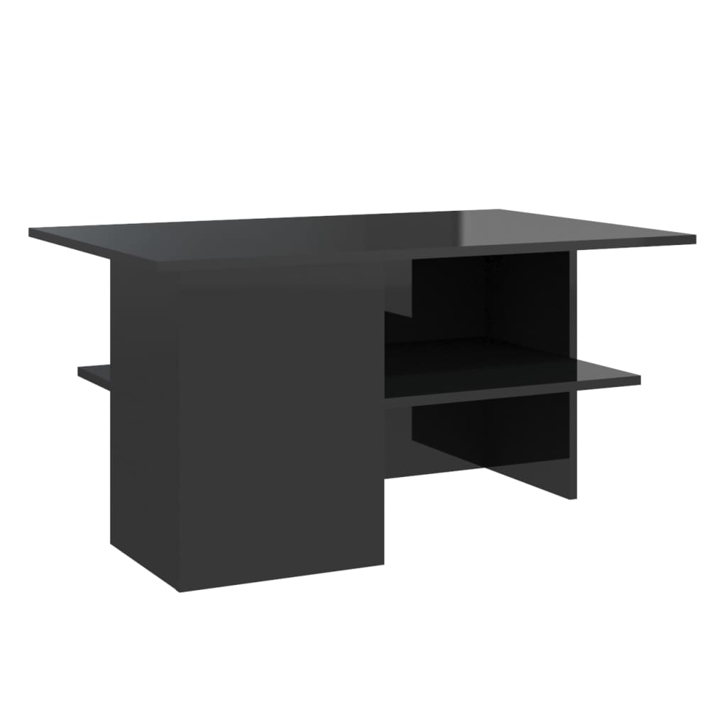vidaXL Soffbord svart högglans 90x60x46,5 cm konstruerat trä