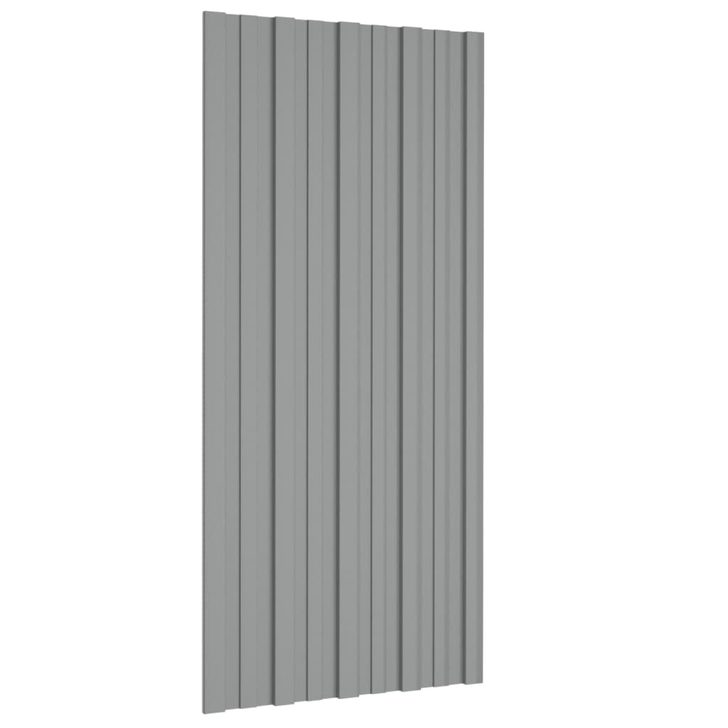 vidaXL Takprofiler 36st galvaniserat stål grå 100x45 cm