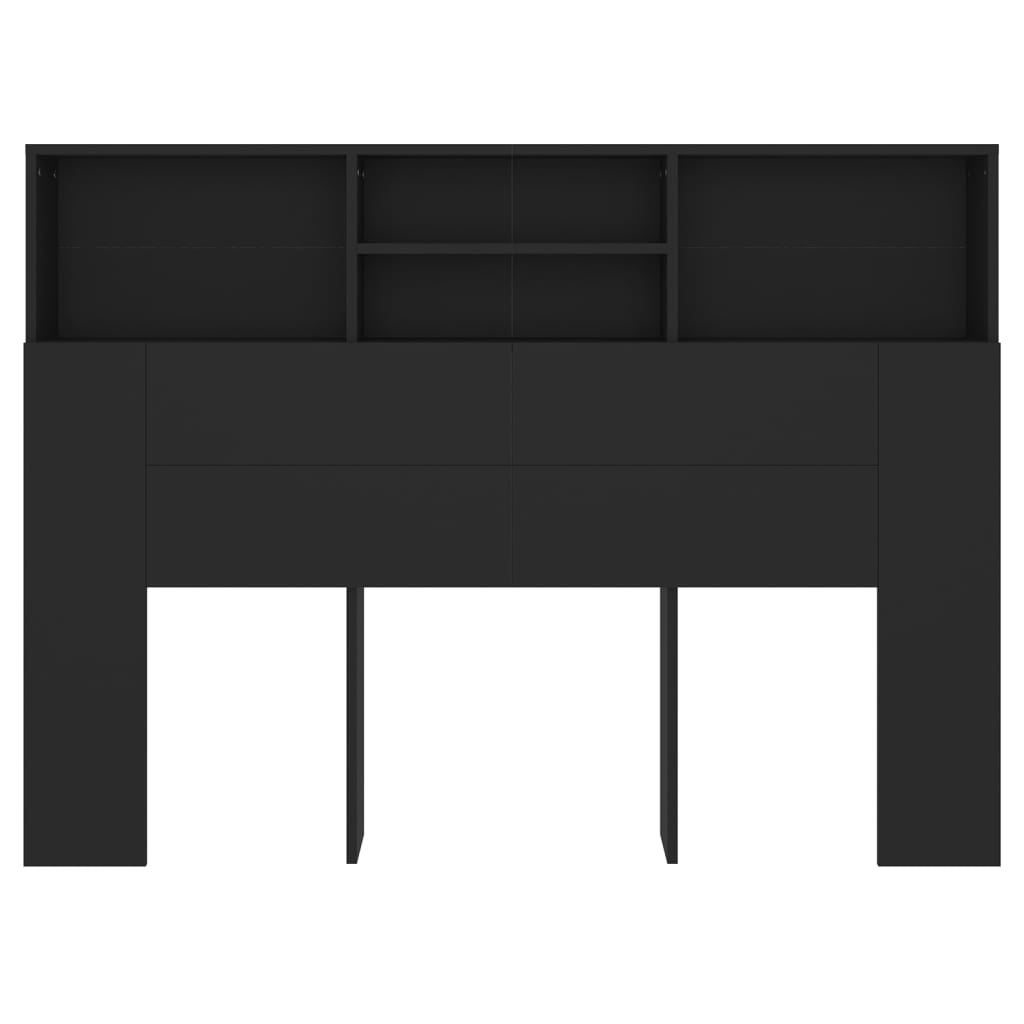 vidaXL Sänggavel med förvaring svart 140x19x103,5 cm