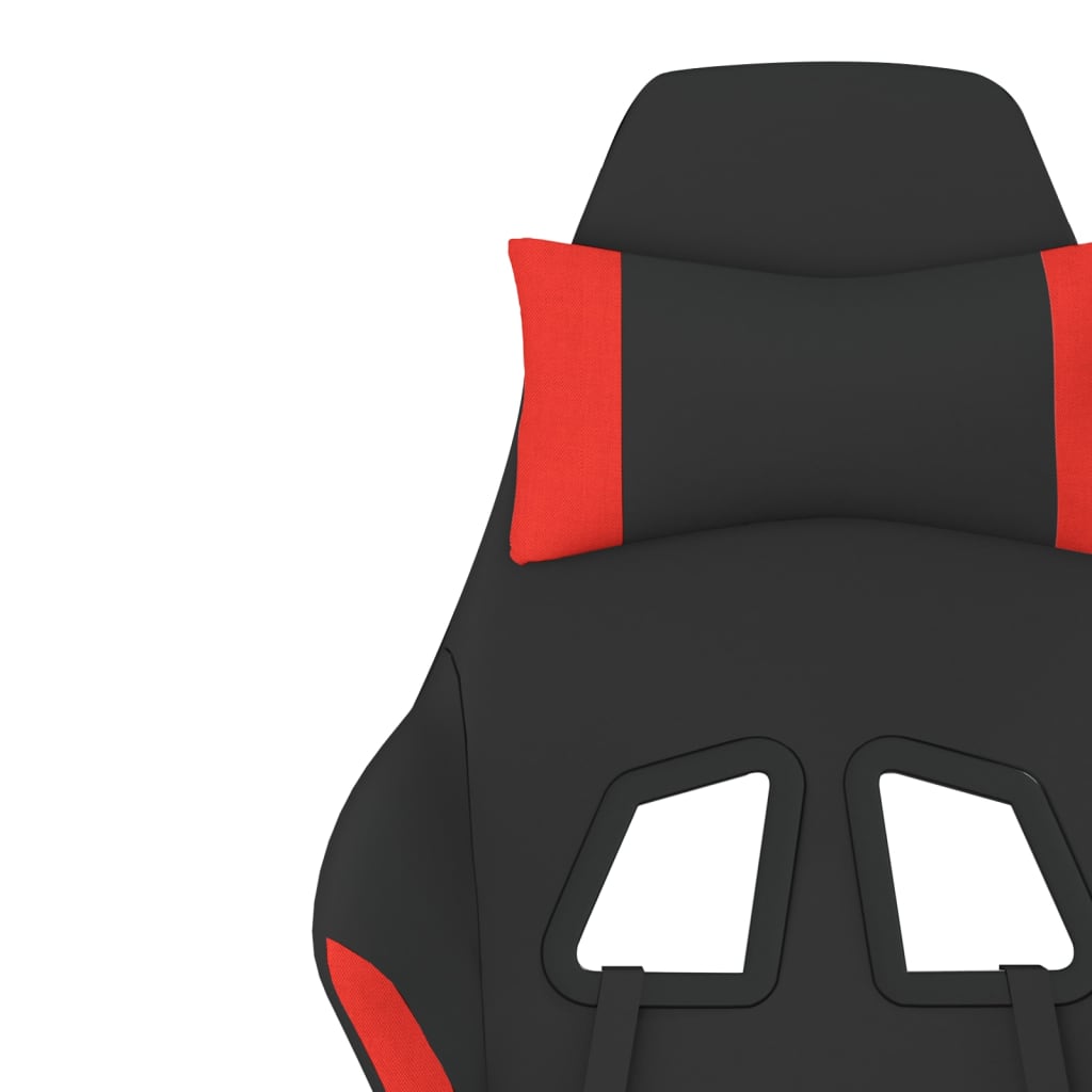vidaXL Gamingstol med fotstöd svart och röd tyg