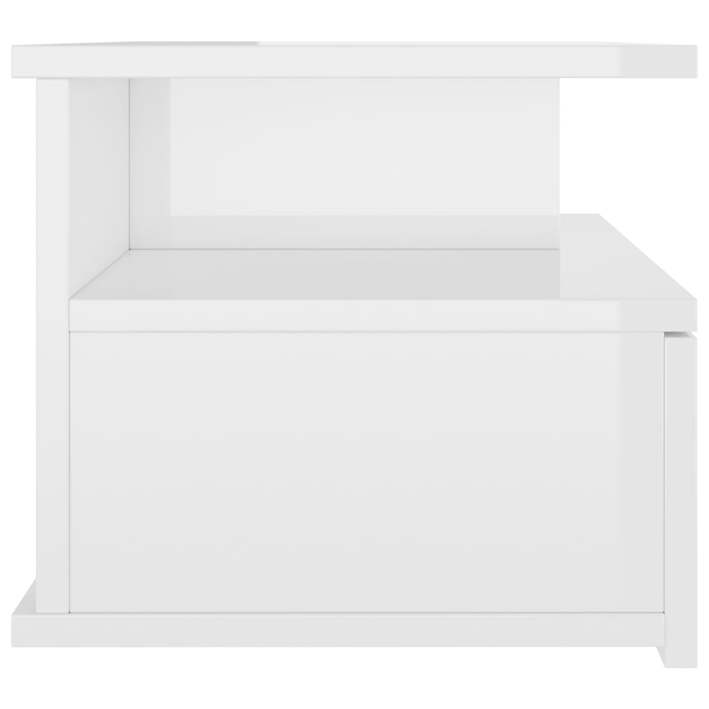 vidaXL Svävande sängbord vit högglans 40x31x27 cm konstruerat trä