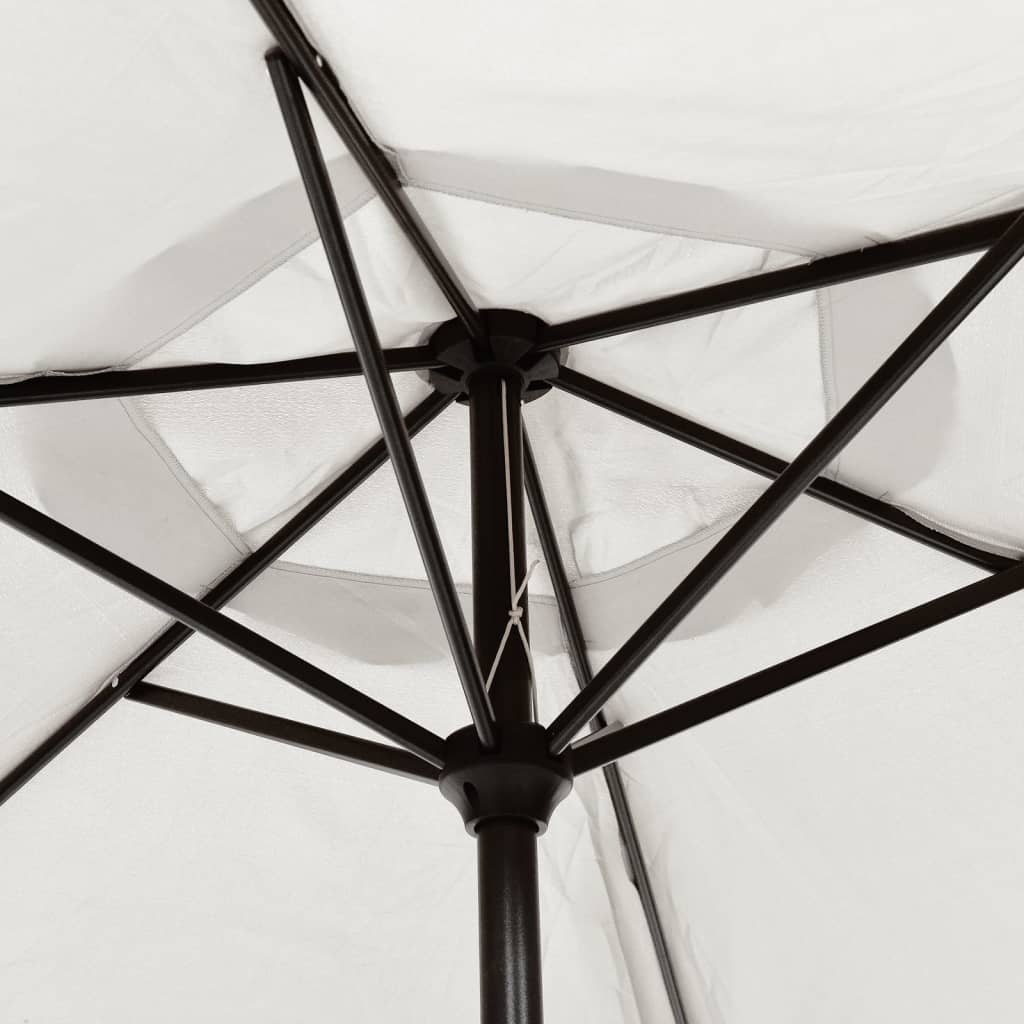 vidaXL Frihängande LED-parasoll 3 m sandvitt
