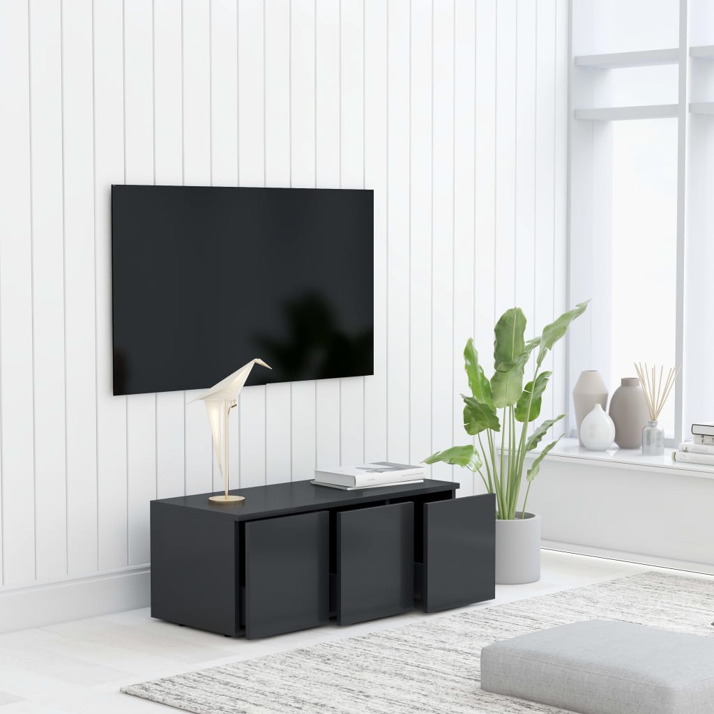 vidaXL TV-bänk grå 80x34x30 cm spånskiva