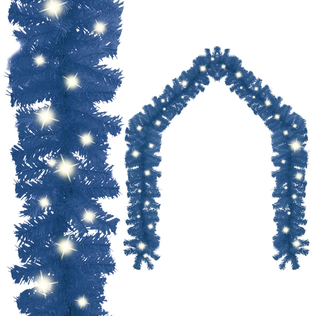 vidaXL Julgirlang med LED-lampor 20 m blå