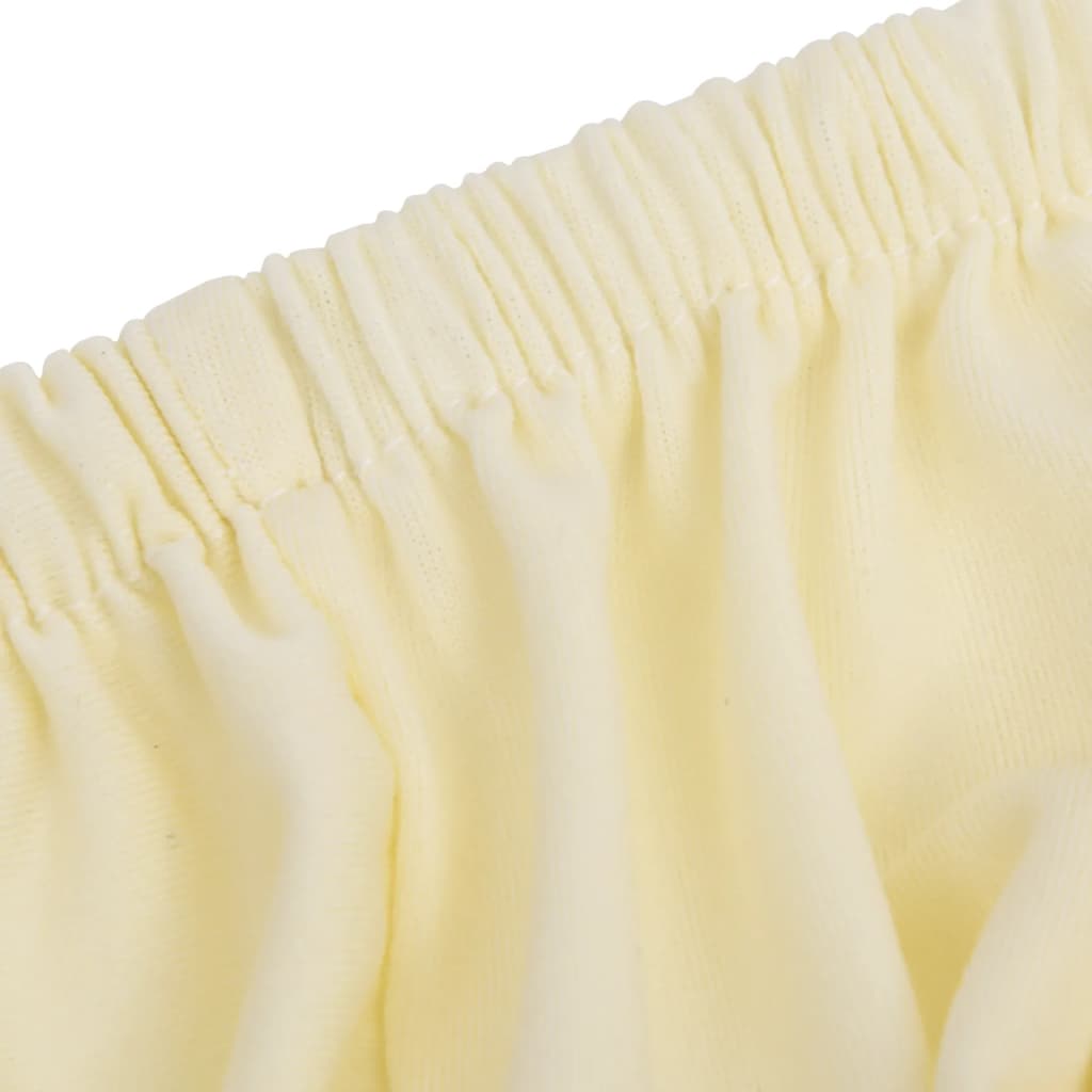 vidaXL Sofföverdrag 2-sits med stretch gräddvit polyesterjersey