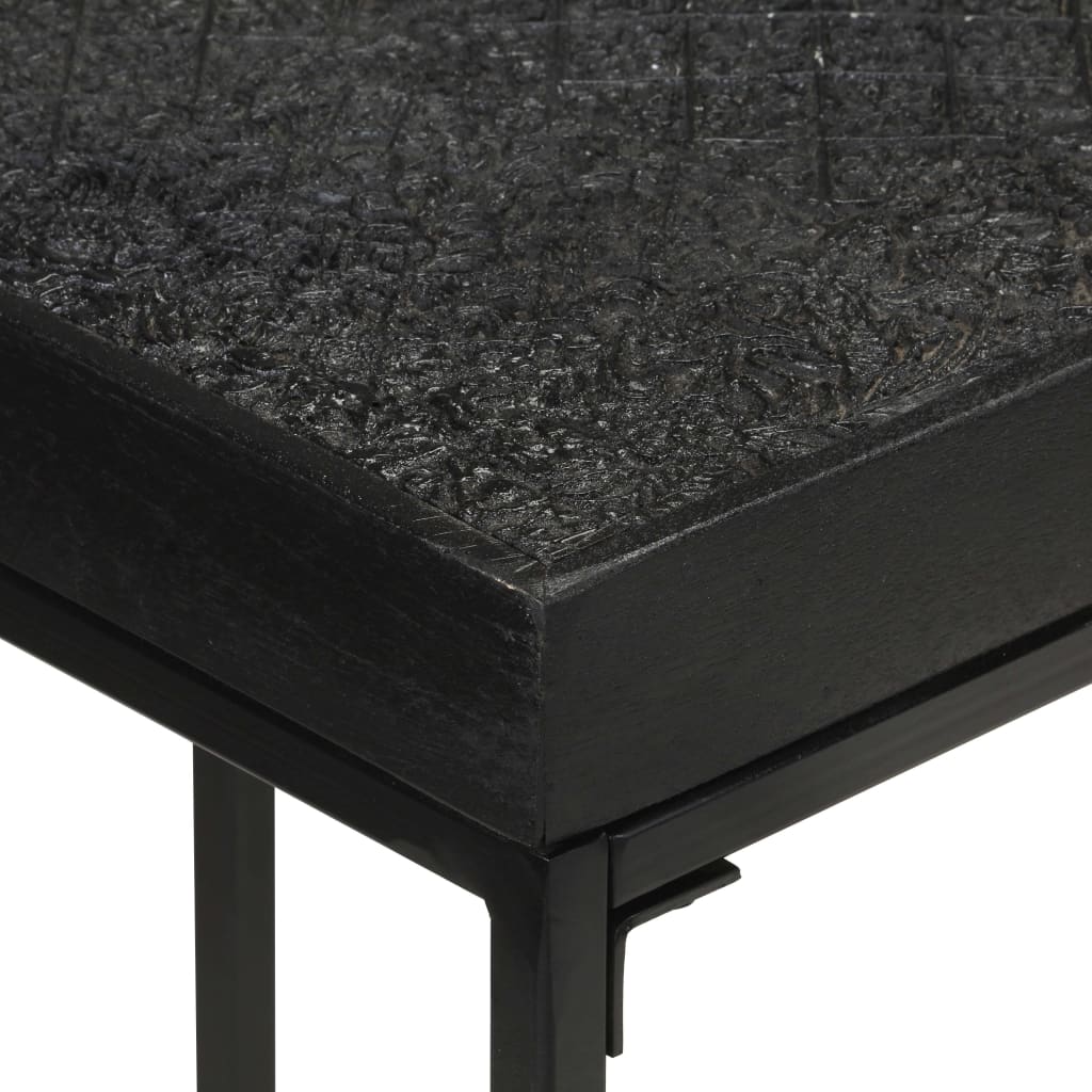 vidaXL Konsolbord svart 110x35x76 cm massivt akaciaträ och mangoträ