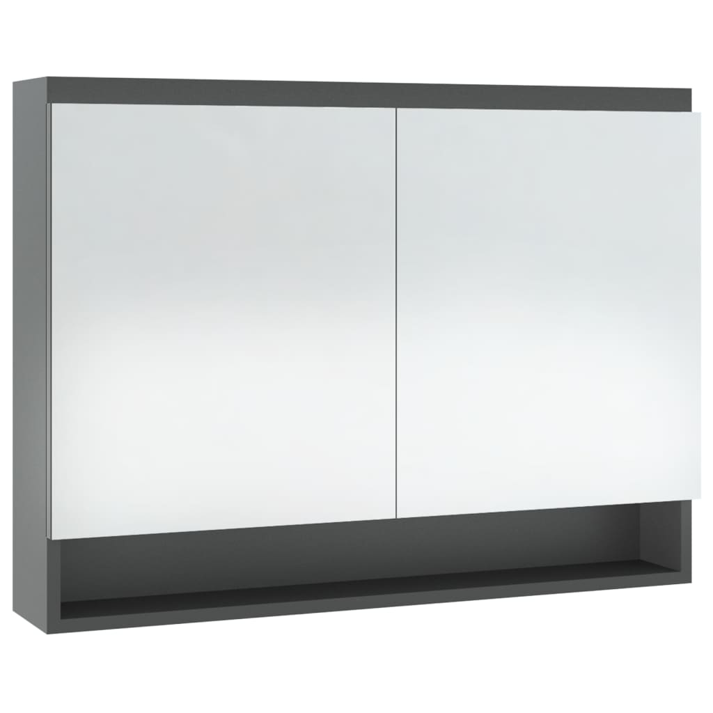 vidaXL Spegelskåp för badrum grå 80x15x60 cm MDF