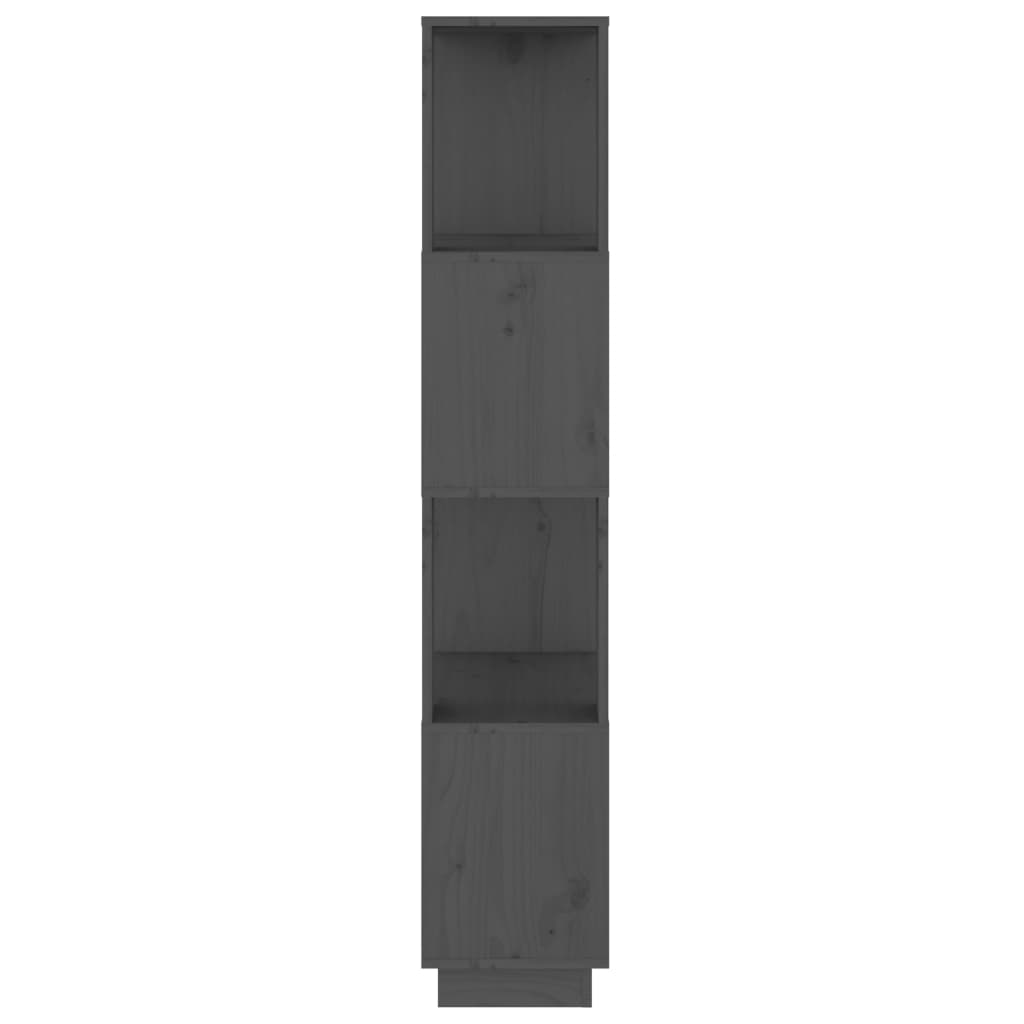 vidaXL Bokhylla/rumsavdelare grå 51x25x132 cm massiv furu
