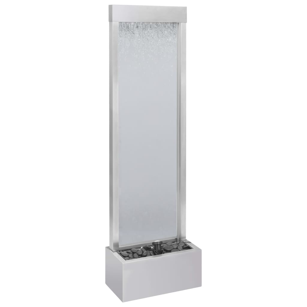 vidaXL Trädgårdsfontän silver 46x24x150 cm rostfritt stål