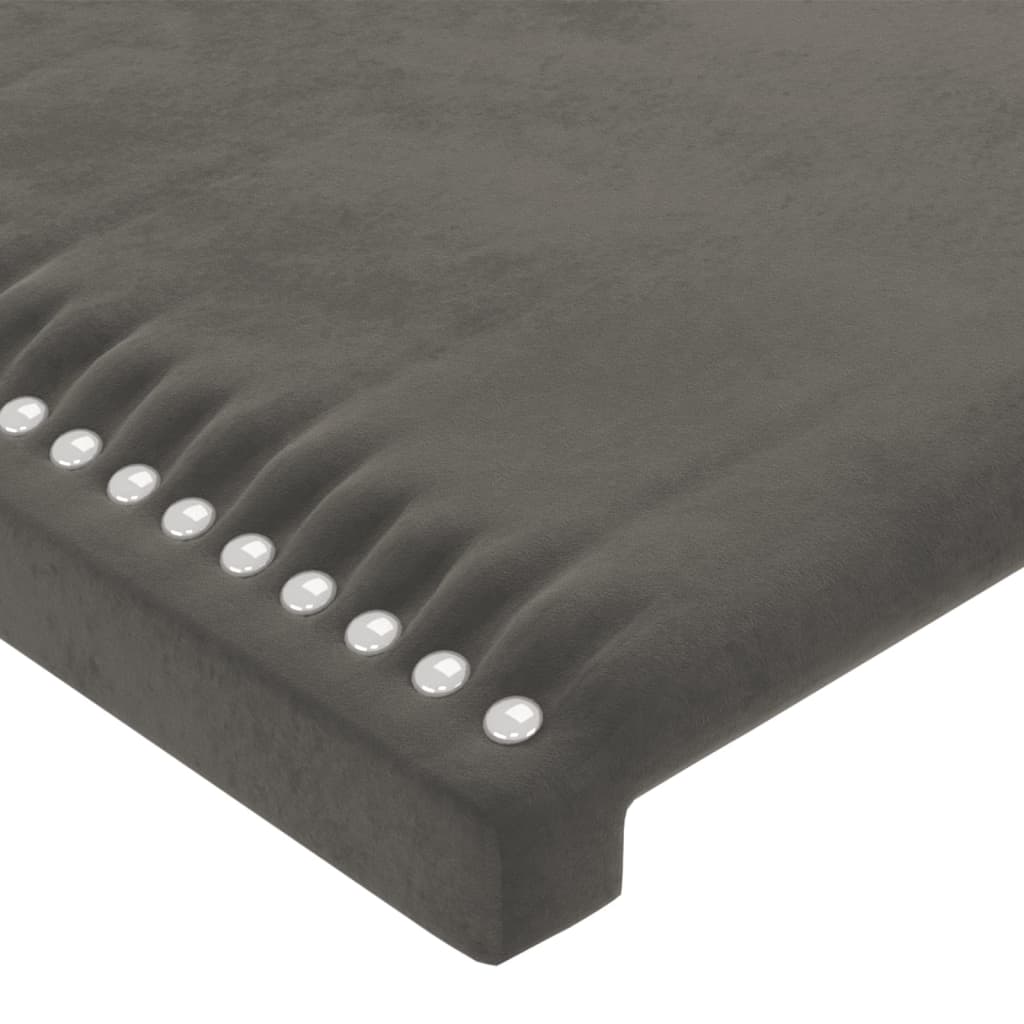 vidaXL Sänggavel med kanter mörkgrå 83x23x118/128 cm sammet