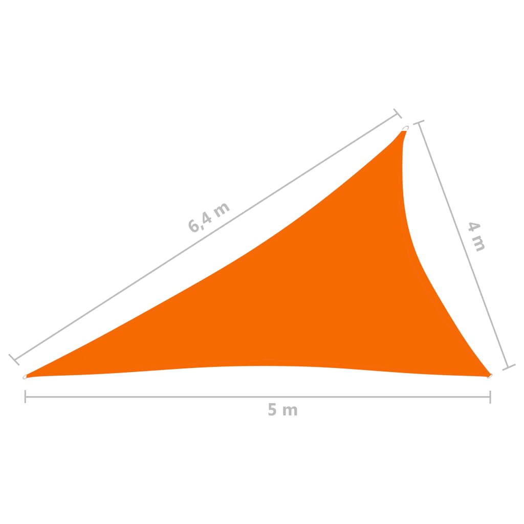 vidaXL Solsegel oxfordtyg trekantigt 4x5x6,4 m orange