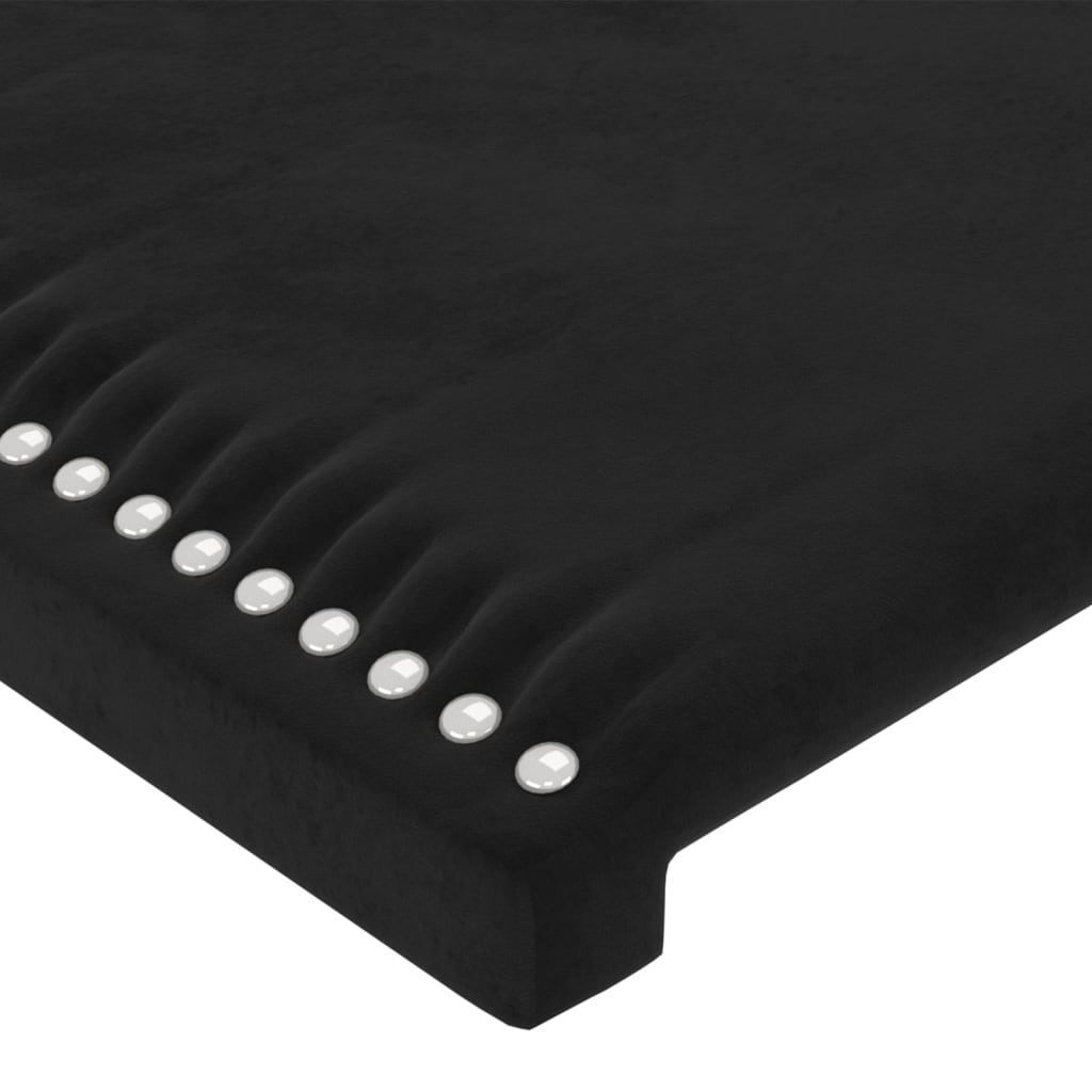 vidaXL Sänggavel med kanter svart 103x23x78/88 cm sammet