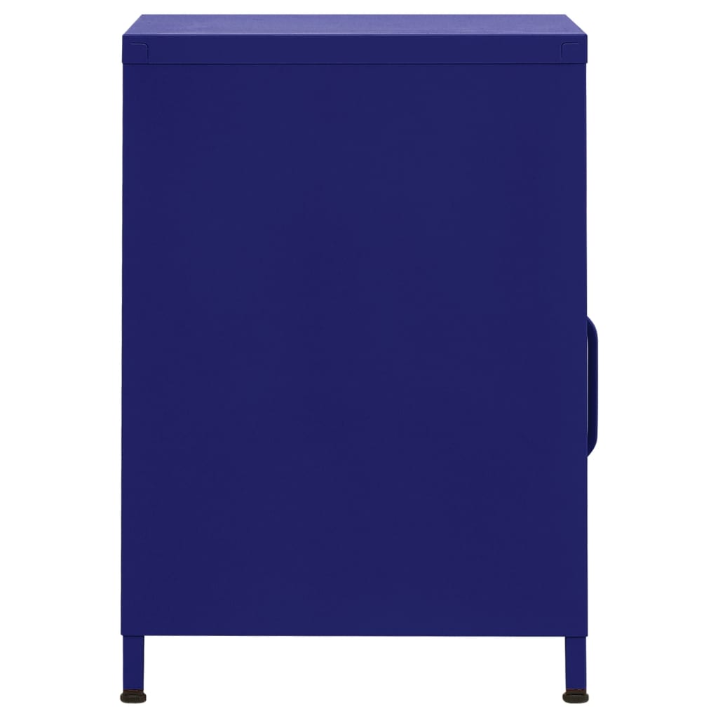 vidaXL Sängbord marinblå 35x35x51 cm stål