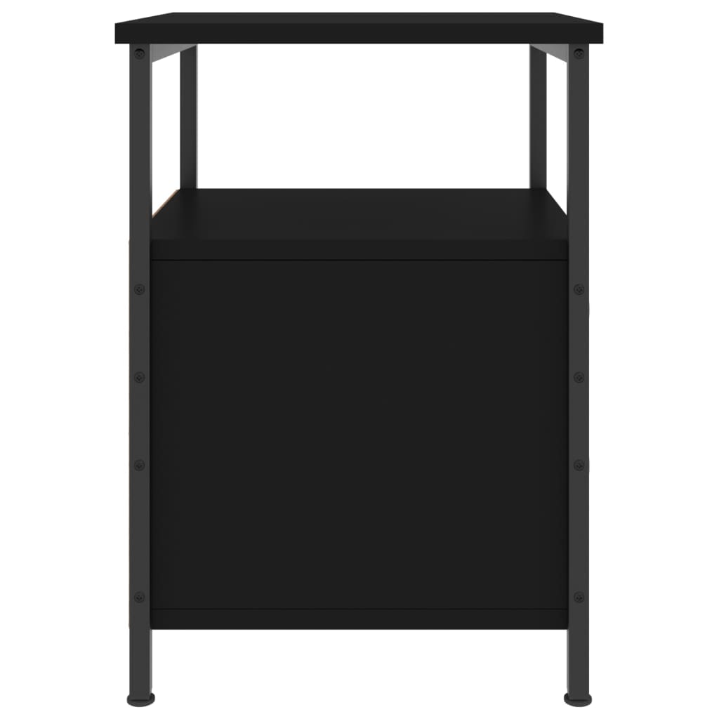 vidaXL Sängbord svart 34x35,5x50 cm konstruerat trä