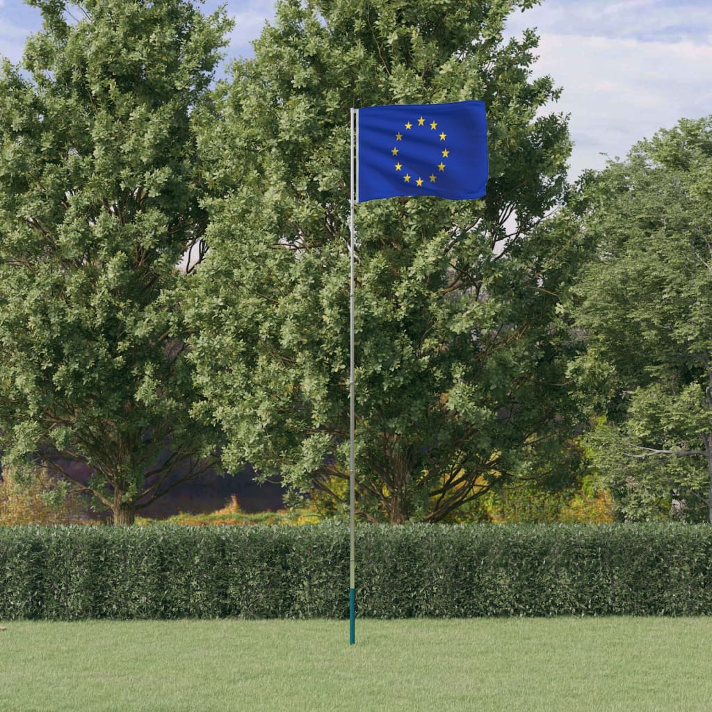 vidaXL Europas flagga och flaggstång 5,55 m aluminium