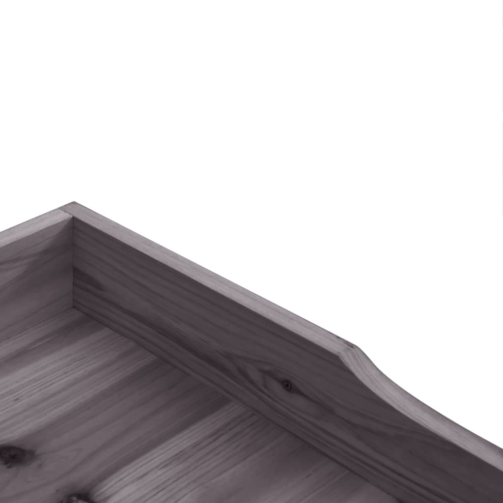 vidaXL Växtbord med hylla grå 78x38x82,5 cm massivt granträ