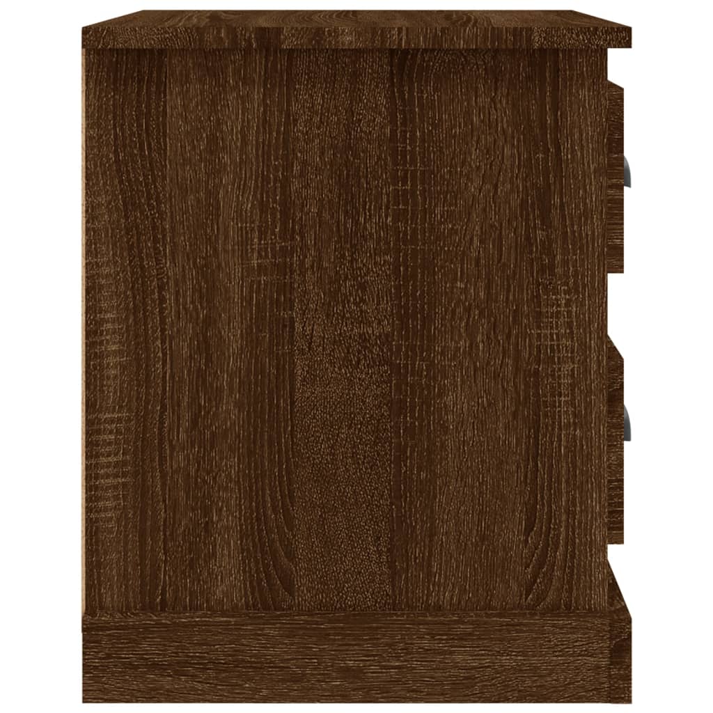 vidaXL Sängbord 2 st brun ek 39x39x47,5 cm konstruerat trä