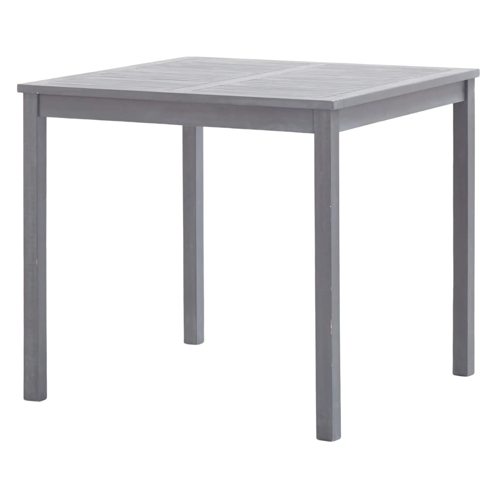 vidaXL Trädgårdsbord grå 80x80x74 cm massivt akaciaträ