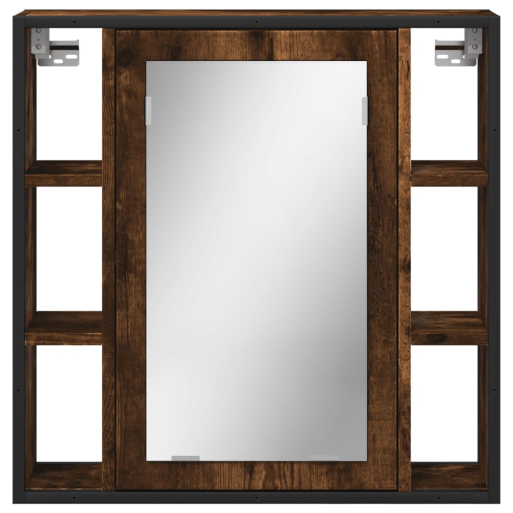 vidaXL Spegelskåp för badrum rökfärga ek 60x16x60 cm konstruerat trä