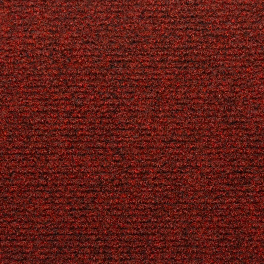 vidaXL Trappstegsmattor 15 st nålad 65x21x4 cm röd