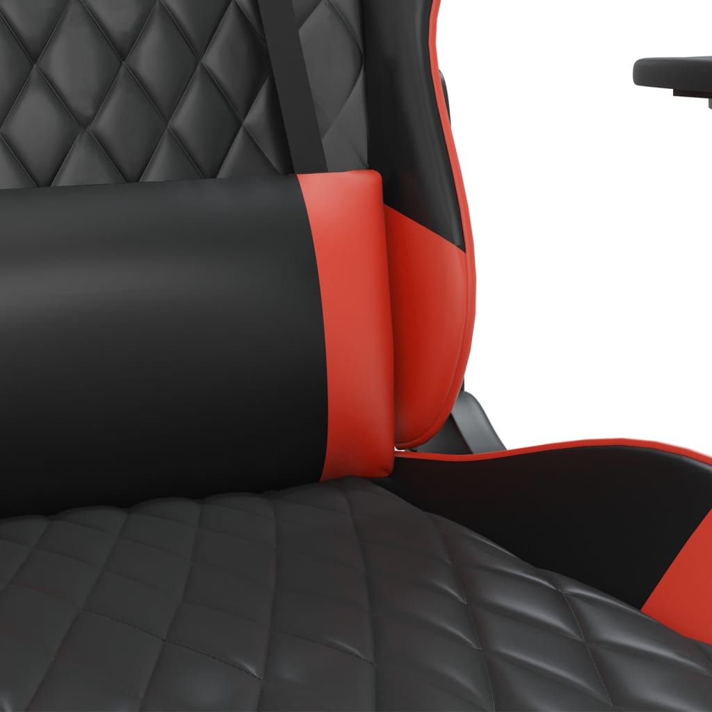 vidaXL Gamingstol med massage svart och röd konstläder