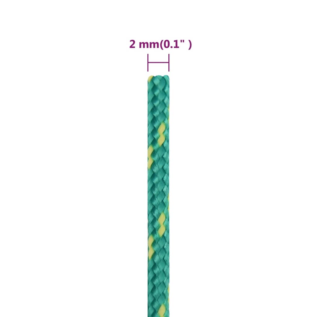 vidaXL Båtlina grön 2 mm 25 m polypropen