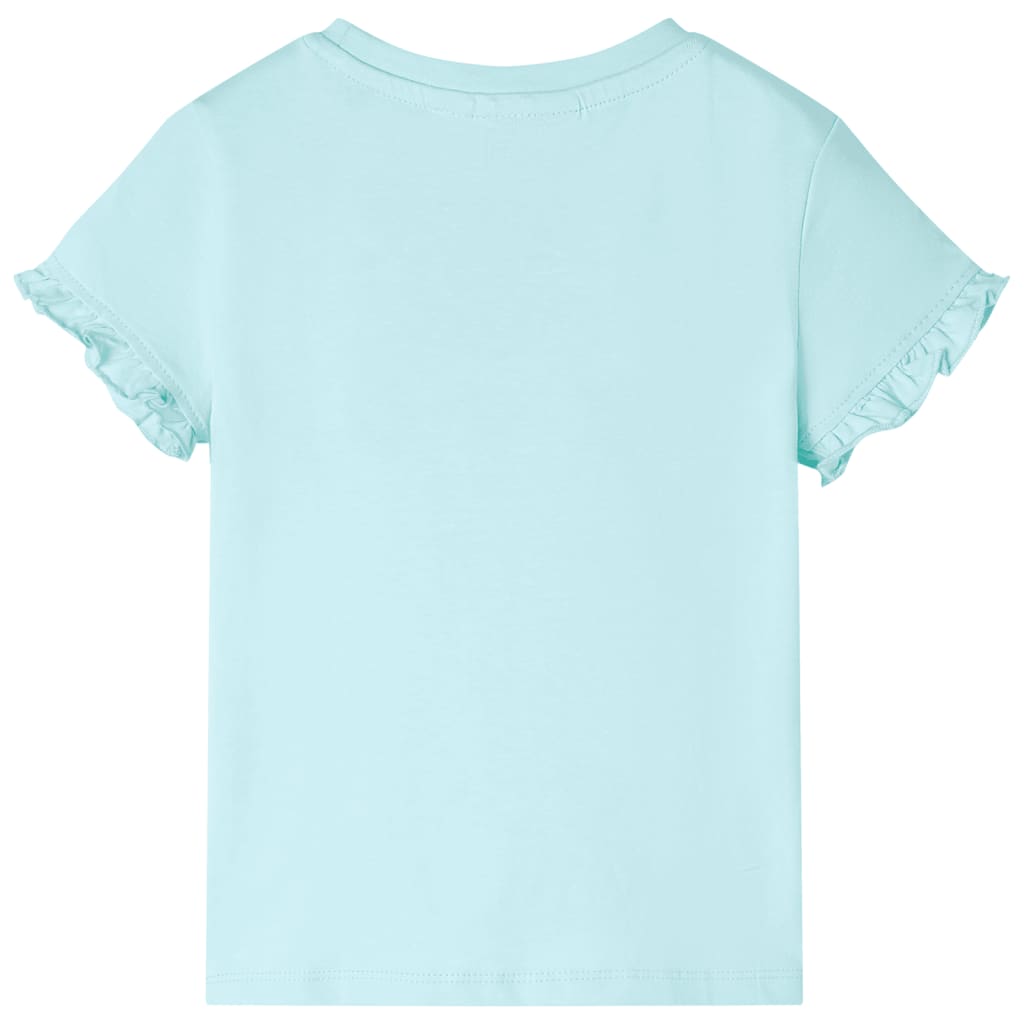 T-shirt med korta ärmar för barn ljus aqua 140