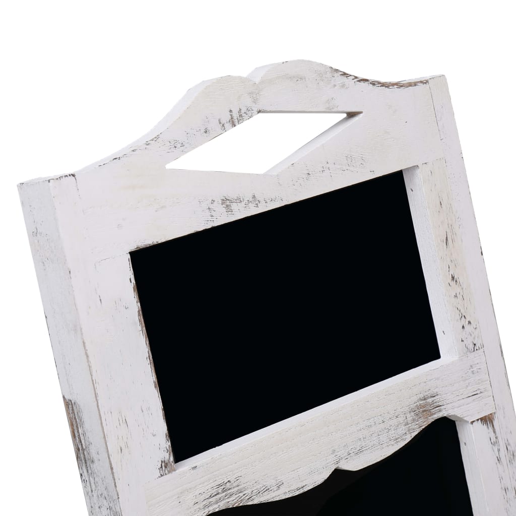 vidaXL Svarta tavlan med stativ vit 33x39x75 cm trä