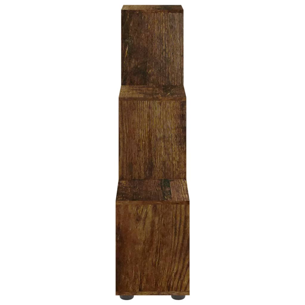 vidaXL Bokhylla trappformad rökfärgad ek 107 cm konstruerat trä