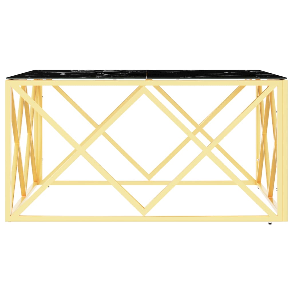 vidaXL Soffbord guld 80x80x40 cm rostfritt stål och glas