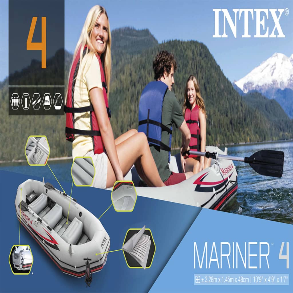 Intex Uppblåsbar båt Mariner 4 328x145x48 cm 68376NP