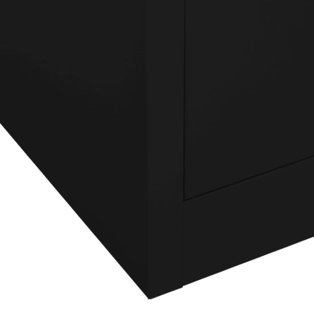 vidaXL Garderob svart 80x50x180 cm stål