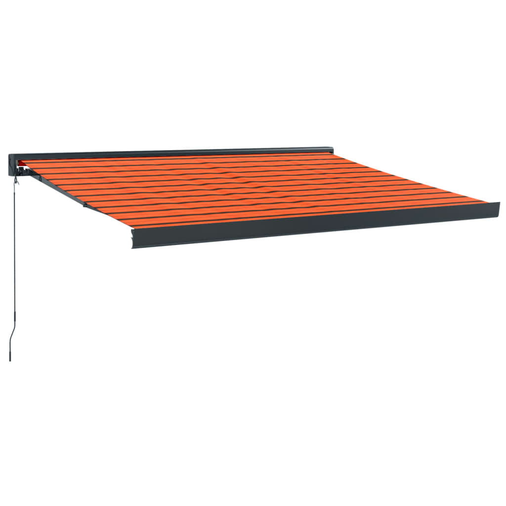 vidaXL Markis infällbar orange och brun 3,5x2,5 m tyg&aluminium