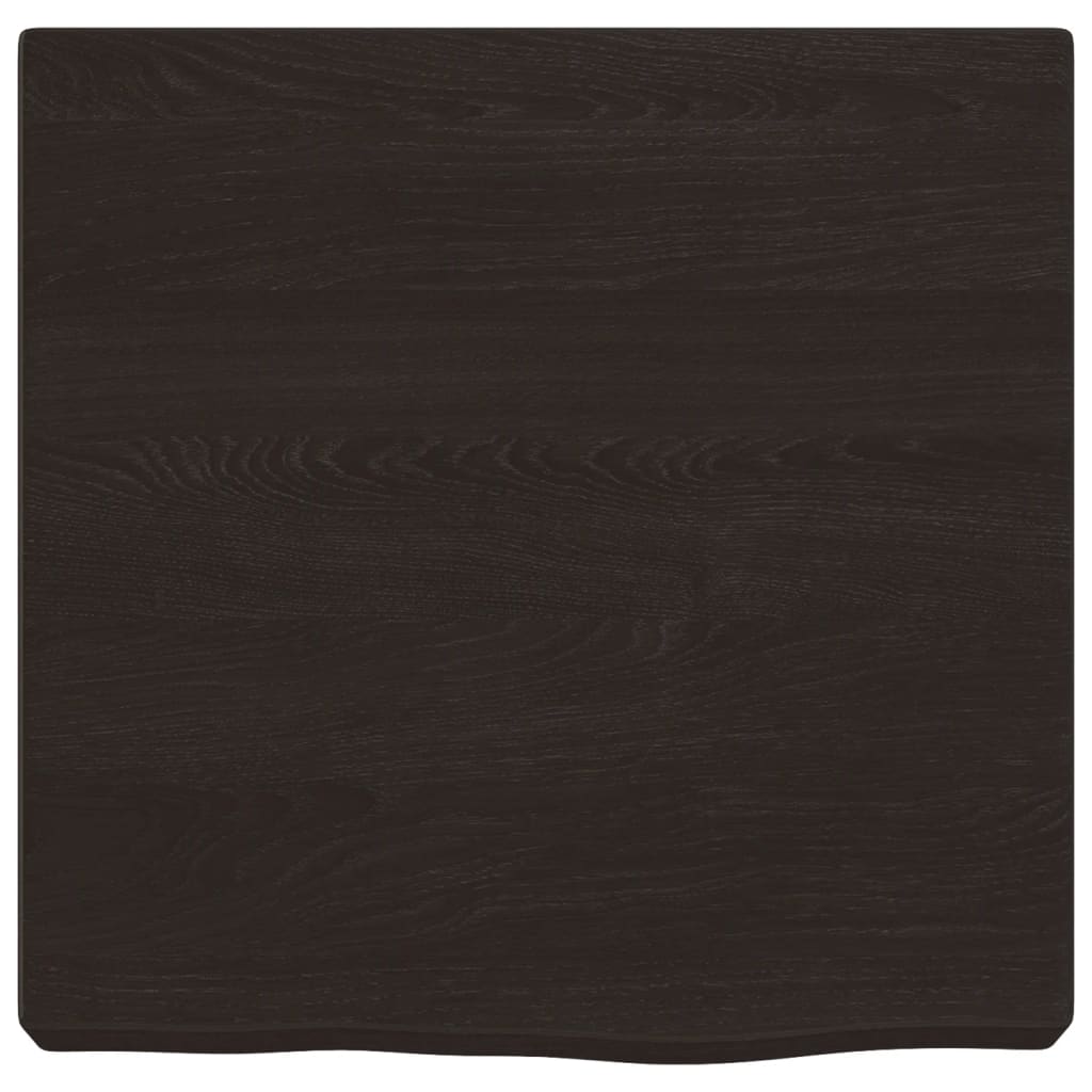 vidaXL Bänkskiva badrum mörkbrun 40x40x(2-6) cm behandlat massivt trä
