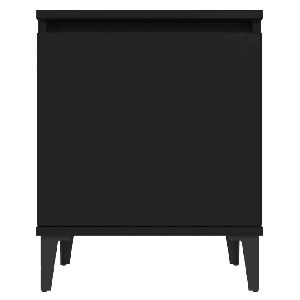 vidaXL Sängbord med metallben svart 40x30x50 cm