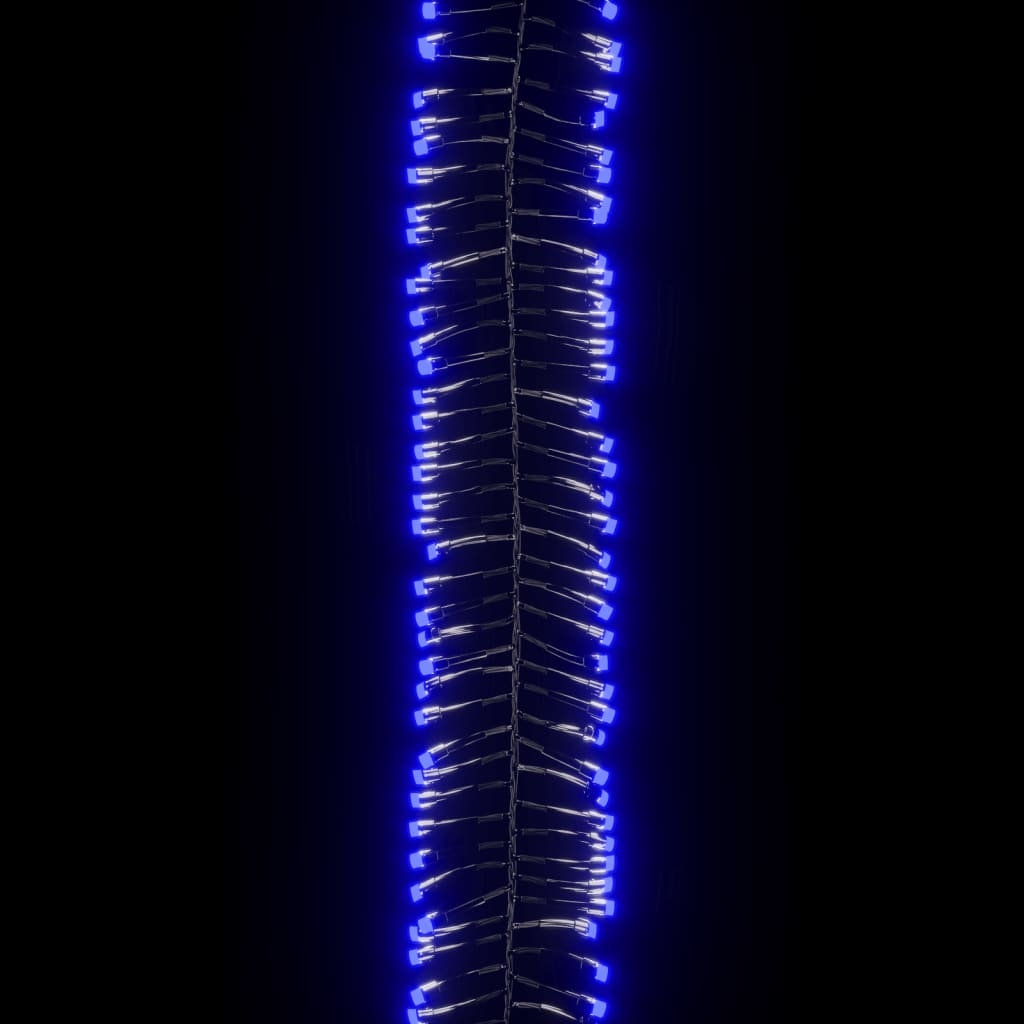 vidaXL Ljusslinga med 400 LED cluster blå 7,4 m PVC