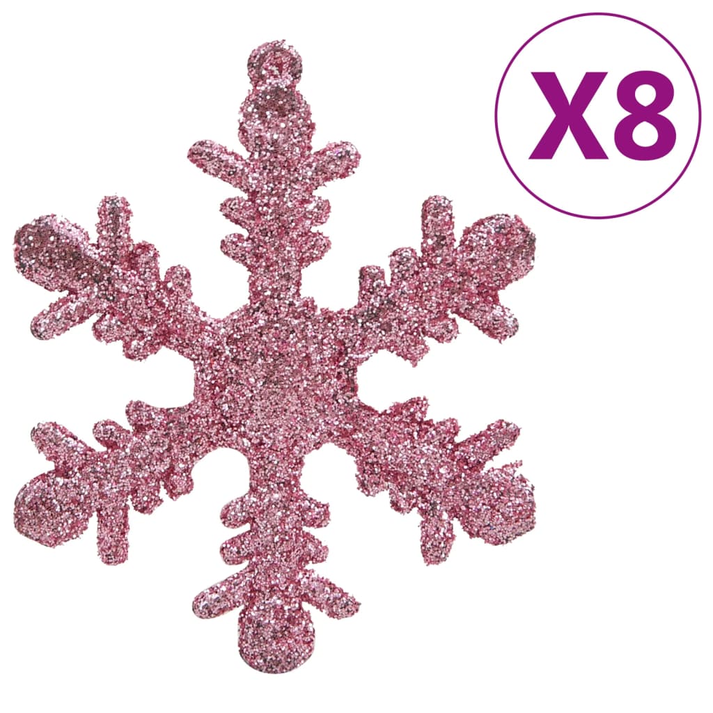 vidaXL Julgranskulor 111 delar rosa polystyren