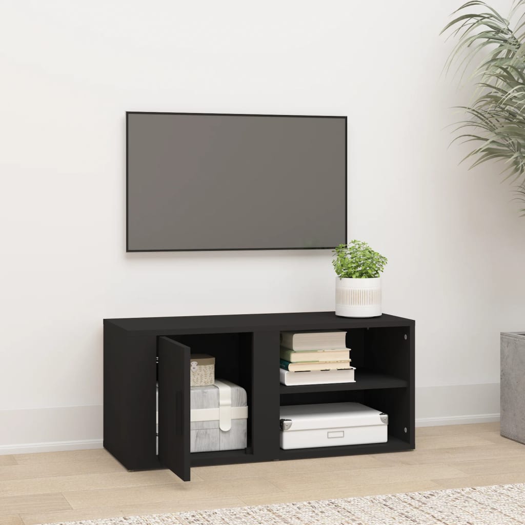 vidaXL TV-skåp svart 80x31,5x36 cm konstruerat trä
