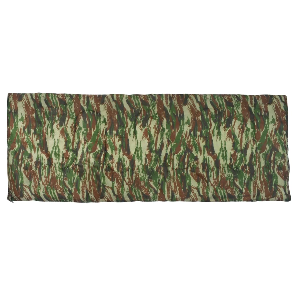vidaXL Lätt sovsäck rektangulär kamouflage 1100 g 10°C