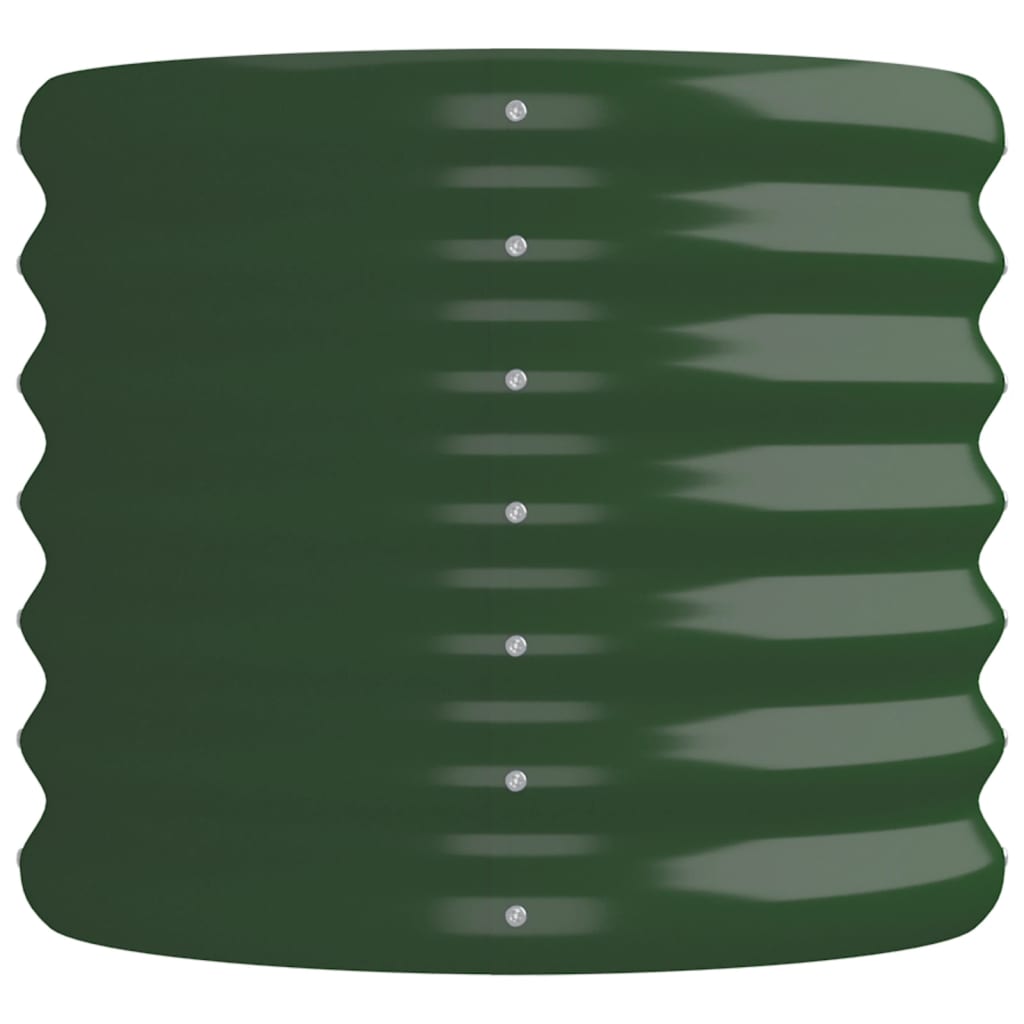 vidaXL Odlingslåda pulverlackerat stål 152x40x36 cm grön