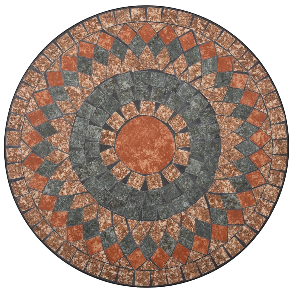 vidaXL Mosaikbord 3 st keramik orange/grå
