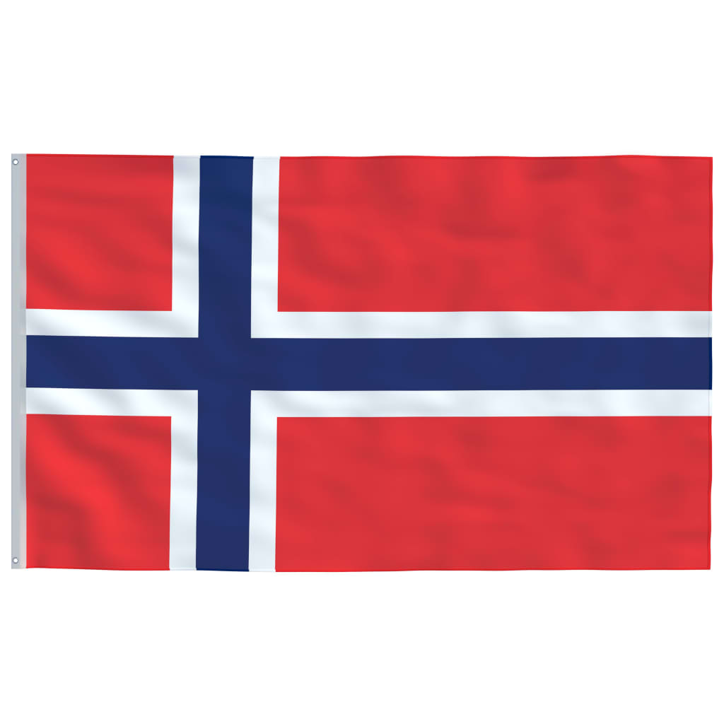 vidaXL Norges flagga och flaggstång i aluminium 6 m