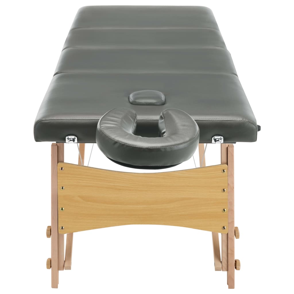 vidaXL Massagebänk med 4 zoner träram antracit 186x68 cm