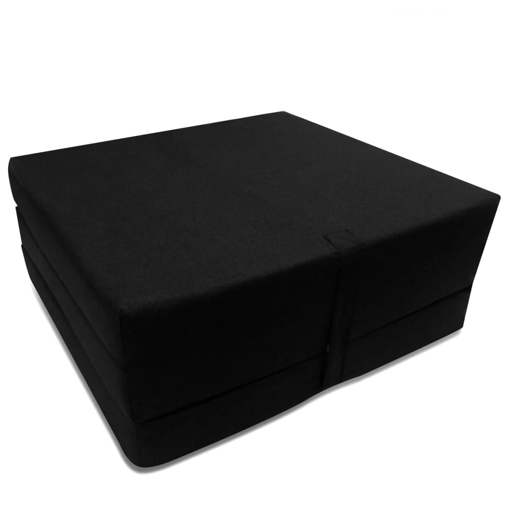 vidaXL Tredelad skummadrass 190 x 70 x 9 cm svart