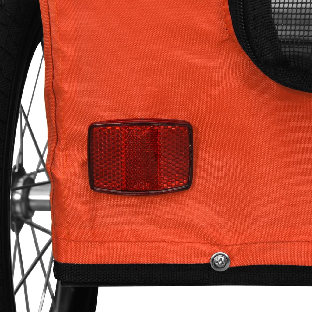 vidaXL Cykelvagn för djur orange oxfordtyg och järn