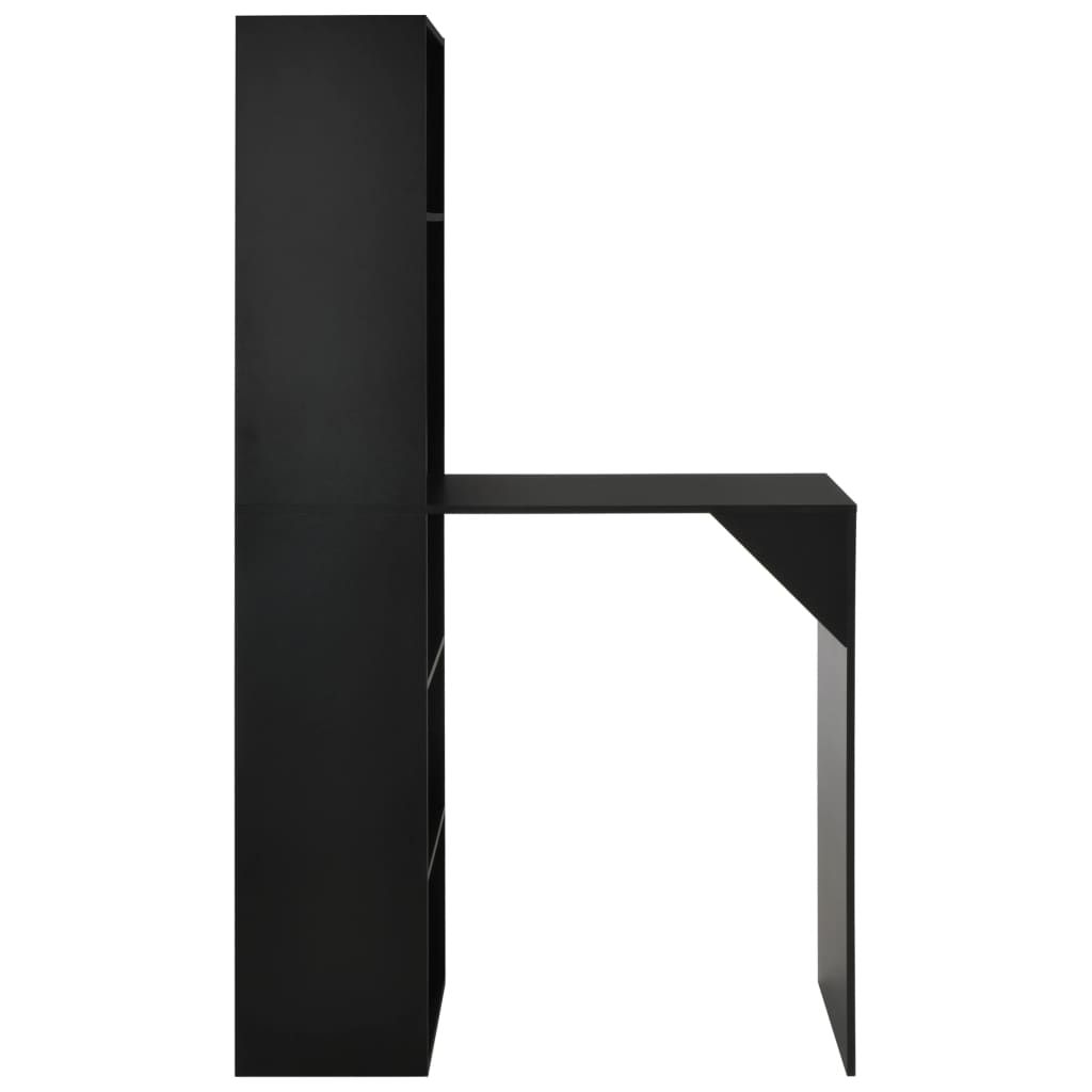 vidaXL Barbord med skåp svart 115x59x200 cm