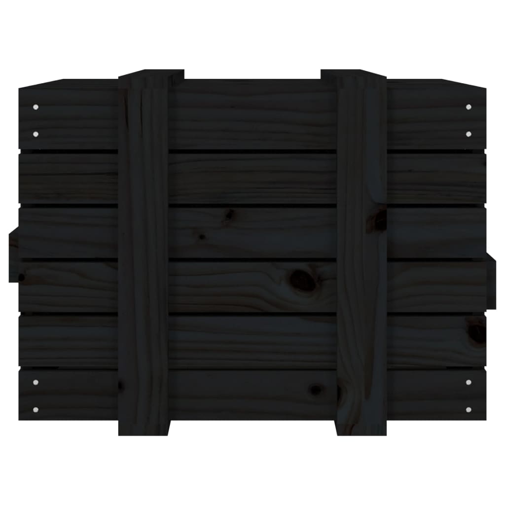 vidaXL Förvaringslåda svart 58x40,5x42 cm massiv furu