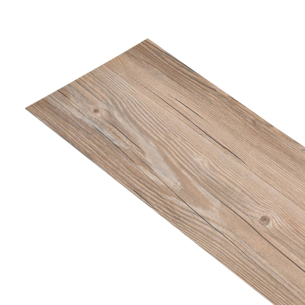 vidaXL Ej självhäftande PVC-golvplankor 5,26 m² 2 mm ek brun